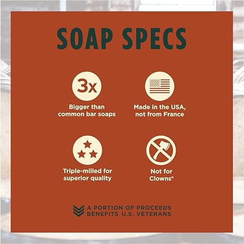 Duke Cannon Supply Co. Big Brick of Soap Bar for Men - Big American Bourbon (Charred Oak Barrel Scent) - Extra Large, All Skin Types, 10 oz. (3 Pack) Avelisse