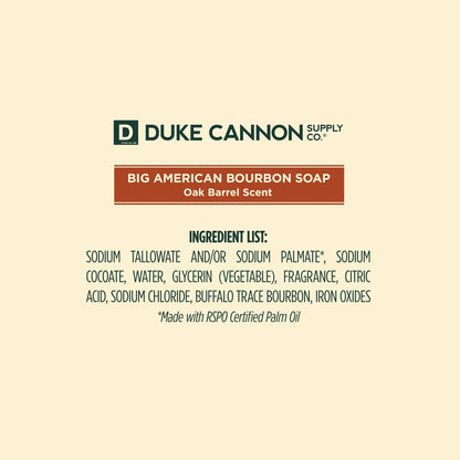 Duke Cannon Supply Co. Big Brick of Soap Bar for Men - Big American Bourbon (Charred Oak Barrel Scent) - Extra Large, All Skin Types, 10 oz. (3 Pack) Avelisse