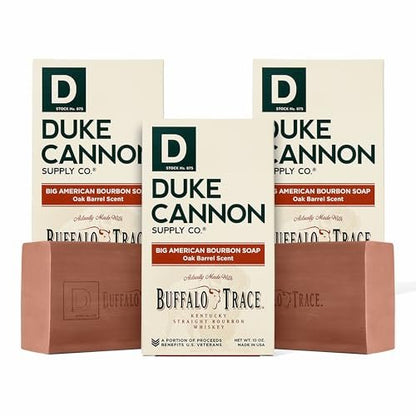 Duke Cannon Supply Co. Big Brick of Soap Bar for Men - Big American Bourbon (Charred Oak Barrel Scent) - Extra Large, All Skin Types, 10 oz. (3 Pack) Avelisse
