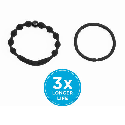Goody Ouchless Hair Forever Braided Elastics - Black, 3 Count