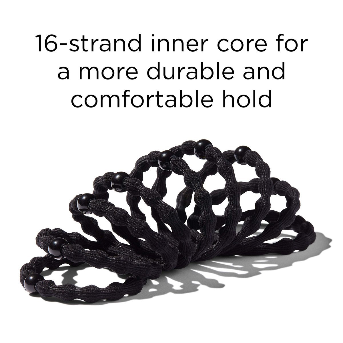 Goody Ouchless Hair Forever Braided Elastics - Black, 3 Count - görsel 5
