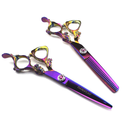 JIESENYU Professional Multicolor Hairdressing Scissors - 6 Inch Razor Sharp Japanese Stainless Steel Barber Shears for Salon & Home Use