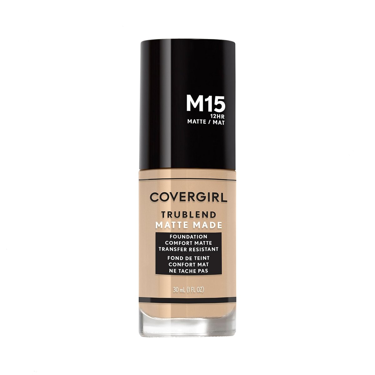 COVERGIRL TruBlend Matte Made Liquid Foundation - Buff Beige M15, 1 Fl Oz - görsel 1