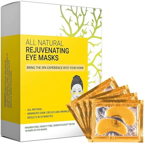 24K Gold Under Eye Patches (18 Pairs) – Collagen & Hyaluronic Acid Hydrogel Mask for Dark Circles, Puffiness, Wrinkles – Natural Anti-Aging Treatment Avelisse