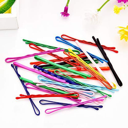 Bememo 100 Pcs 2.2 Inch Colorful Bobby Pin Hair Styling Clips with Storage Box – 10 Colors, Metal Hair Pins for Women