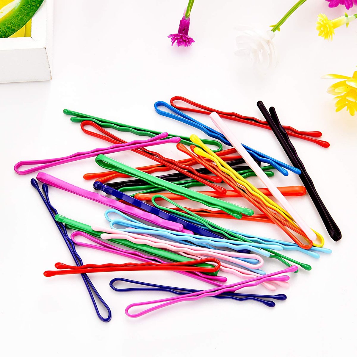 Bememo 100 Pcs 2.2 Inch Colorful Bobby Pin Hair Styling Clips with Storage Box – 10 Colors, Metal Hair Pins for Women - görsel 5