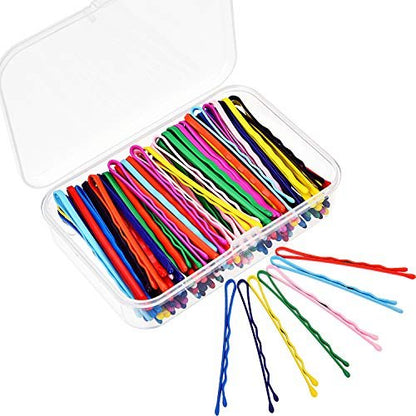 Bememo 100 Pcs 2.2 Inch Colorful Bobby Pin Hair Styling Clips with Storage Box – 10 Colors, Metal Hair Pins for Women