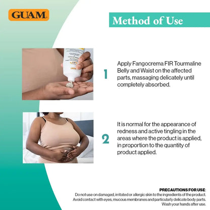 Guam Anti-Cellulite Cream for Belly – Hot Skin Tightening Stomach Cream with Black Tourmaline – Natural Cellulite & Tummy Firming Treatment (150 ML) Avelisse