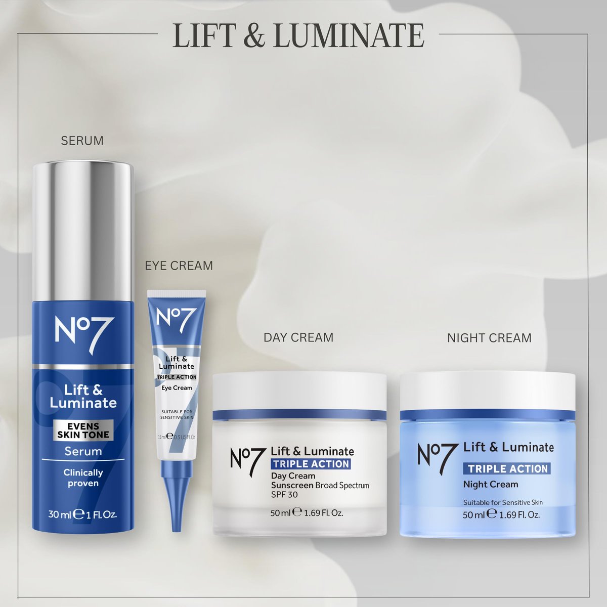 No7 Lift & Luminate Triple Action Under Eye Cream - Dark Circles Treatment with Vitamin C & Collagen Peptide Technology, Reduces Puffiness & Wrinkles (0.5 Oz) Avelisse