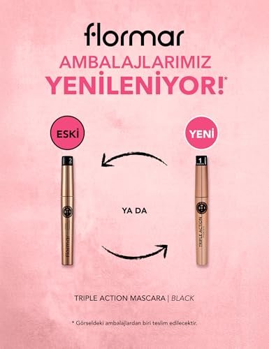 FLORMAR Triple Action Mascara – Intense Black Volume, Length & Curl - görsel 4