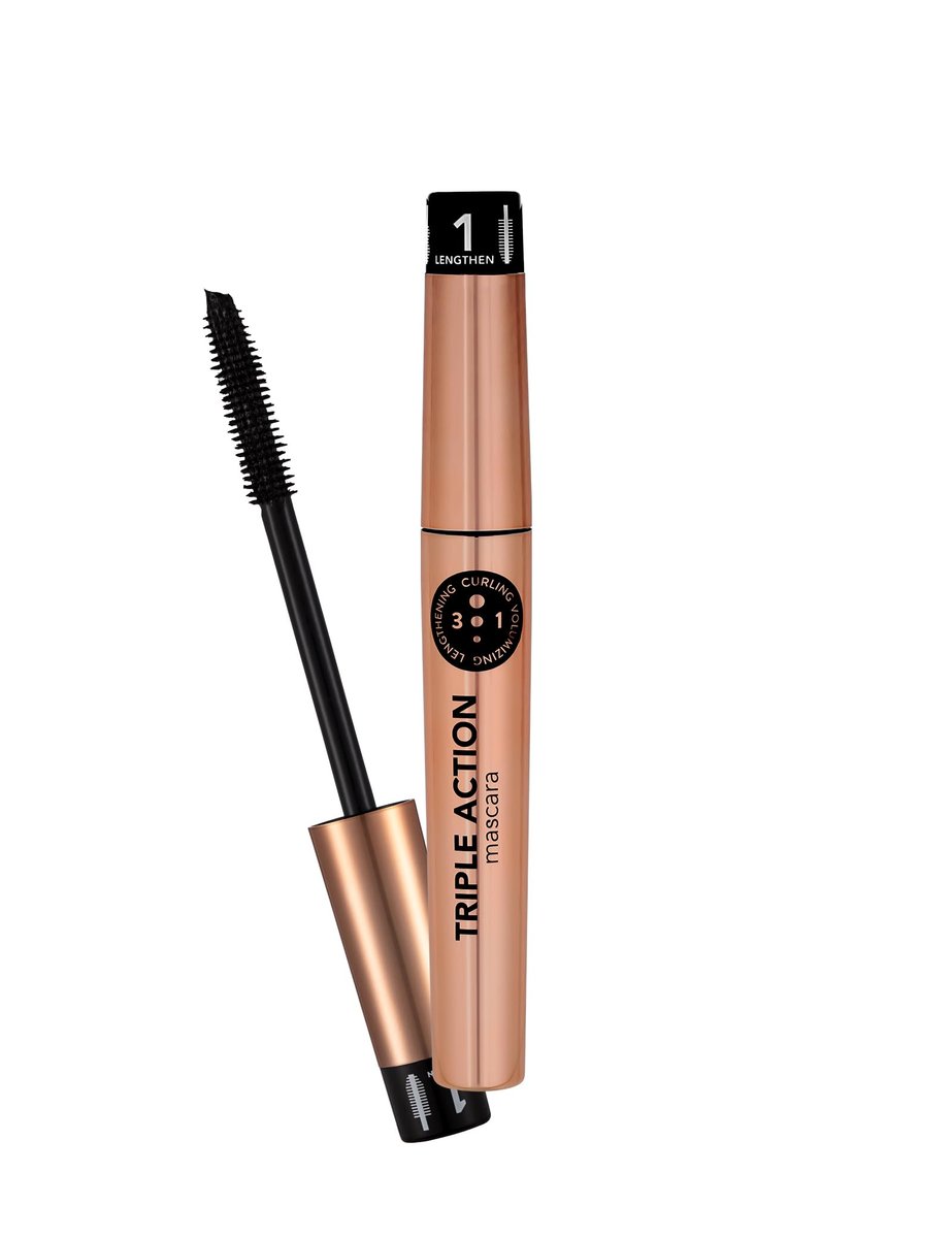 FLORMAR Triple Action Mascara – Intense Black Volume, Length & Curl - görsel 1