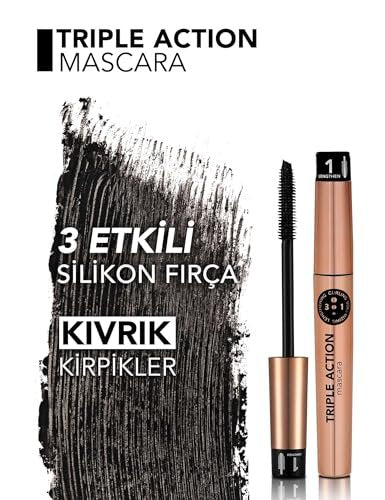 FLORMAR Triple Action Mascara – Intense Black Volume, Length & Curl - görsel 8