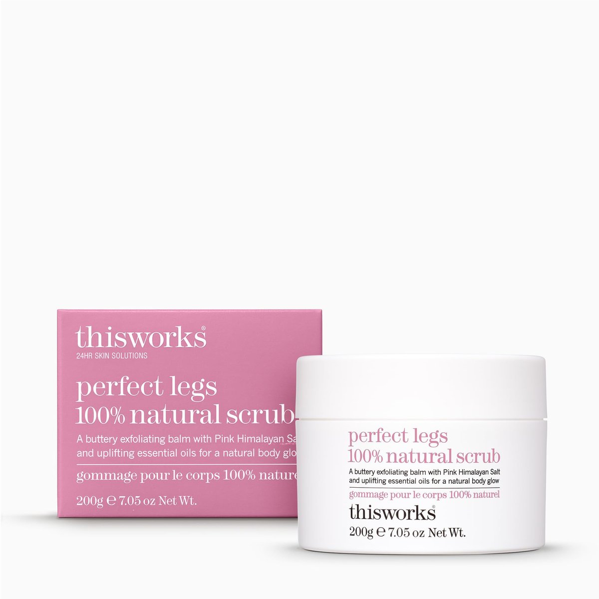 THISWORKS Perfect Legs 100% Natural Scrub: Buttery Exfoliating Balm with Pink Himalayan Salt for Natural Body Glow, 200g | 7.05 oz - görsel 1