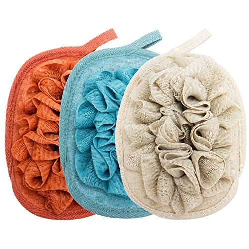 Amariver 3 Pack Body Sponge Brushes - Mesh Shower Glove with Flower Bath Ball - görsel 2