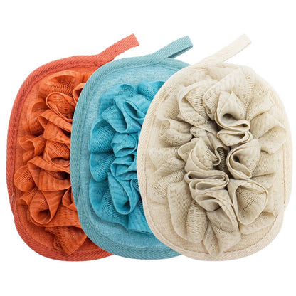 Amariver 3 Pack Body Sponge Brushes - Mesh Shower Glove with Flower Bath Ball