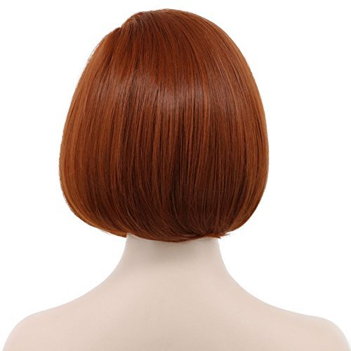 karlery Women's Short Bob Straight Dark Orange Wig - Halloween Cosplay & Party Wig - görsel 8