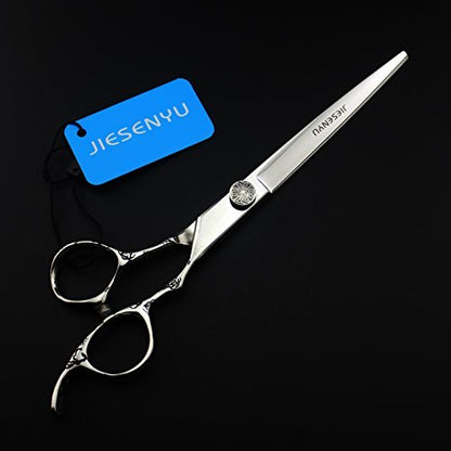 JIESENYU 7" Professional Hairdressing Scissors - Japanese 440C Stainless Steel Barber Shears for Hair Cutting & Pet Grooming (Purple)