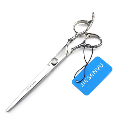 JIESENYU 7" Professional Hairdressing Scissors - Japanese 440C Stainless Steel Barber Shears for Hair Cutting & Pet Grooming (Purple)