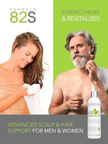 Hair Science Formula 82S Scalp & Hair Health Shampoo - Saw Palmetto & Biotin for Volume, Strength & Thinning Concerns - Sulfate-Free - 12 oz Avelisse
