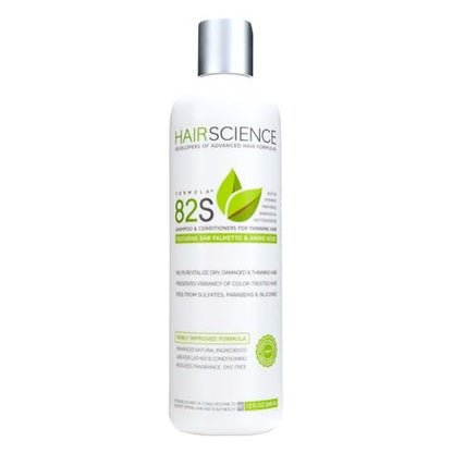 Hair Science Formula 82S Scalp & Hair Health Shampoo - Saw Palmetto & Biotin for Volume, Strength & Thinning Concerns - Sulfate-Free - 12 oz Avelisse