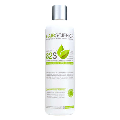 Hair Science Formula 82S Scalp & Hair Health Shampoo - Saw Palmetto & Biotin for Volume, Strength & Thinning Concerns - Sulfate-Free - 12 oz Avelisse