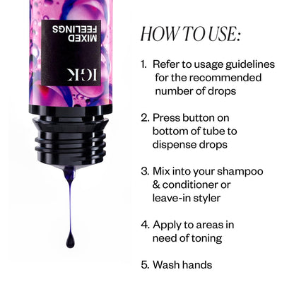 IGK Mixed Feelings Leave-In Blonde Toning Drops - Brighten & Neutralize Brass - Vegan & Cruelty-Free - 1 oz Avelisse
