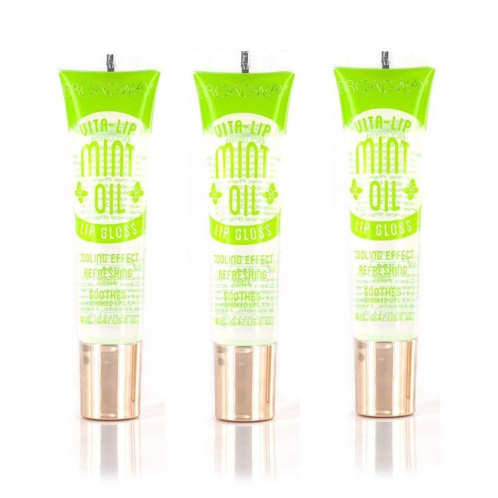 Ruby Kisses Broadway Vita-Lip Clear Lip Gloss (Mint Oil 3 Pack) - Ultra-Hydrating, High-Shine, Non-Sticky Finish with Cooling Effect Avelisse
