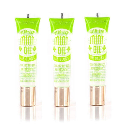 Ruby Kisses Broadway Vita-Lip Clear Lip Gloss (Mint Oil 3 Pack) - Ultra-Hydrating, High-Shine, Non-Sticky Finish with Cooling Effect Avelisse