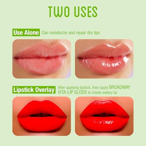Ruby Kisses Broadway Vita-Lip Clear Lip Gloss (Mint Oil 3 Pack) - Ultra-Hydrating, High-Shine, Non-Sticky Finish with Cooling Effect Avelisse