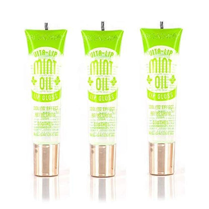 Ruby Kisses Broadway Vita-Lip Clear Lip Gloss (Mint Oil 3 Pack) - Ultra-Hydrating, High-Shine, Non-Sticky Finish with Cooling Effect Avelisse