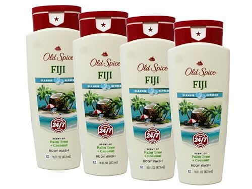 Old Spice Fiji Body Wash – 16 fl oz (Pack of 4) – Refreshing Scent with Palm Tree - görsel 2