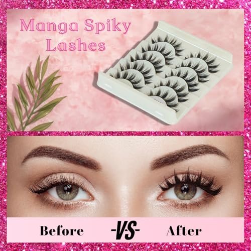 5 Pairs Cosplay Manga Lashes 3D Little Devil Spiky Eyelash Cute Doll Anime Lashes Japanese Style Makeup Eyelashes Natural Look Halloween Lash Beauty Extension Tools - görsel 14