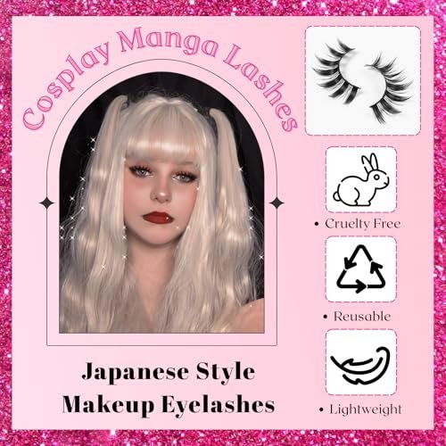 5 Pairs Cosplay Manga Lashes 3D Little Devil Spiky Eyelash Cute Doll Anime Lashes Japanese Style Makeup Eyelashes Natural Look Halloween Lash Beauty Extension Tools - görsel 4