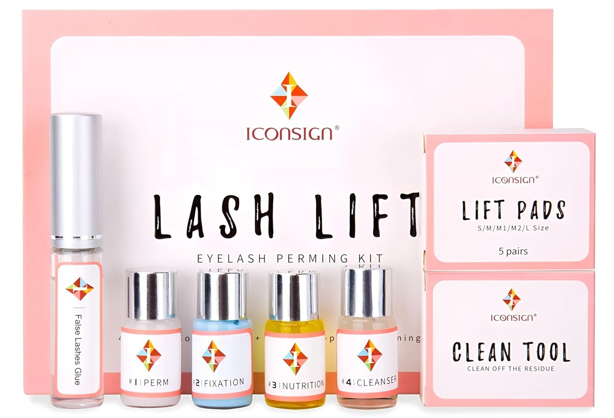 Professional Lash Lift Kit by ICONSIGN - Semi-Permanent Eyelash Perm Kit with Shields, Pads & Brushes (13-Piece Set) Avelisse