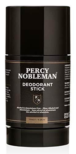 Percy Nobleman Natural Deodorant Stick - Signature Scented Men's Deodorant with Aloe Vera and Witch Hazel, Aluminium Free 75ml