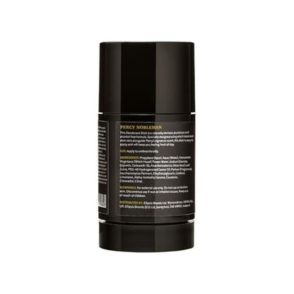 Percy Nobleman Natural Deodorant Stick - Signature Scented Men's Deodorant with Aloe Vera and Witch Hazel, Aluminium Free 75ml
