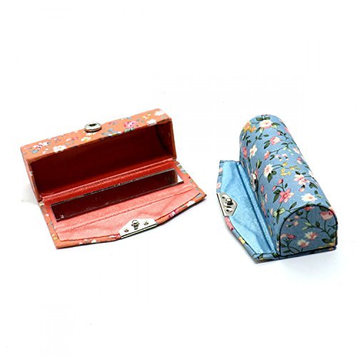 SenseYo 4 Pcs Floral Lipstick Case Holder with Mirror – Travel Makeup Organizer Bag Set for Purse - görsel 8
