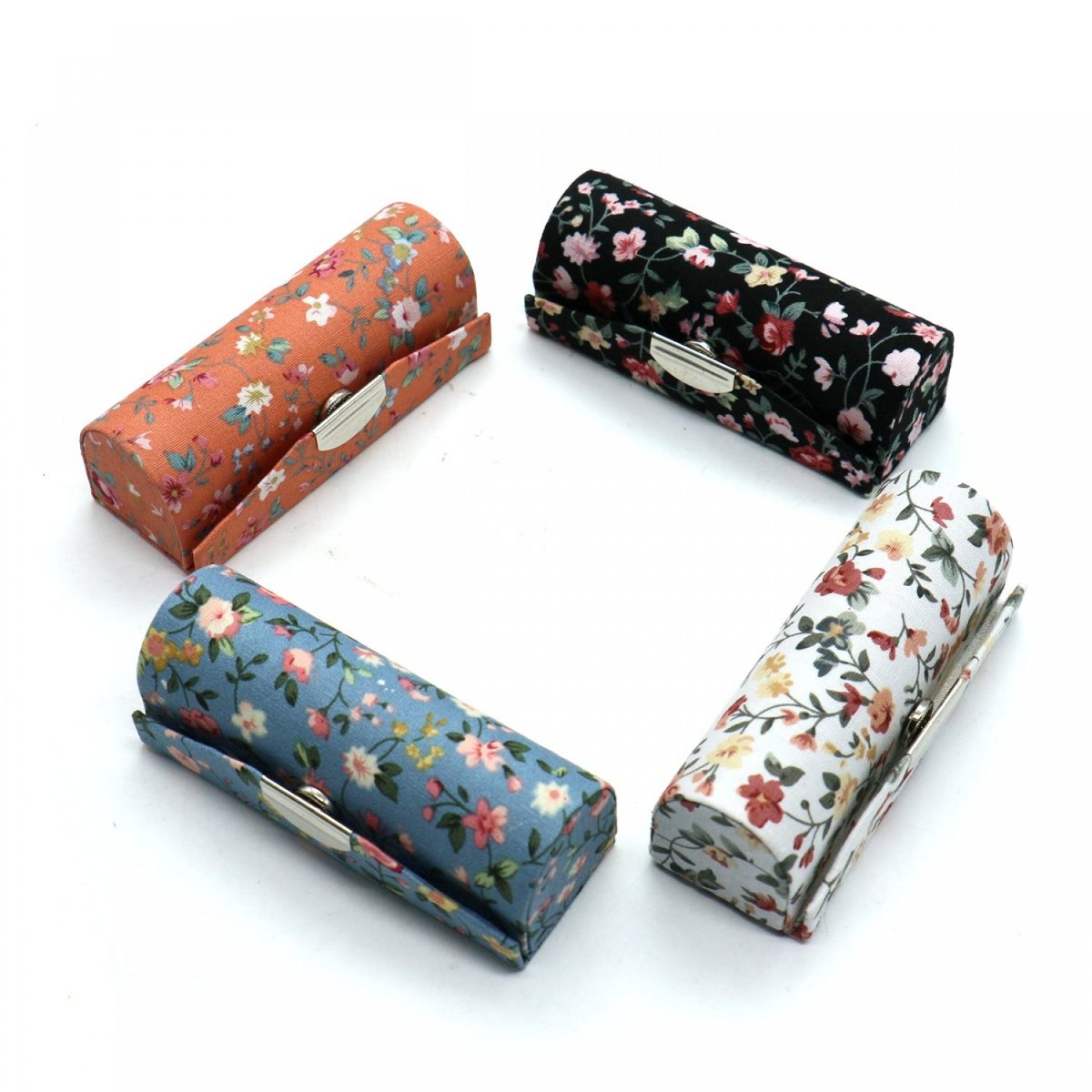 SenseYo 4 Pcs Floral Lipstick Case Holder with Mirror – Travel Makeup Organizer Bag Set for Purse - görsel 13