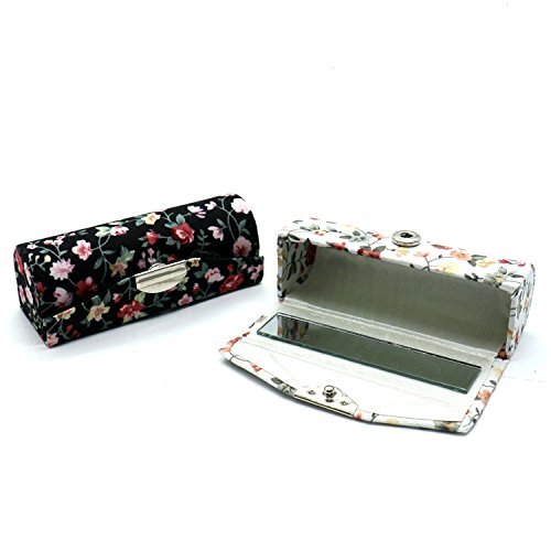 SenseYo 4 Pcs Floral Lipstick Case Holder with Mirror – Travel Makeup Organizer Bag Set for Purse - görsel 6