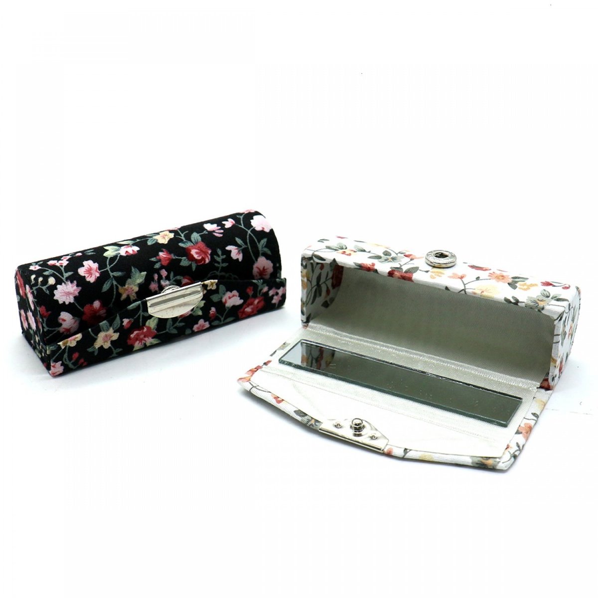 SenseYo 4 Pcs Floral Lipstick Case Holder with Mirror – Travel Makeup Organizer Bag Set for Purse - görsel 5