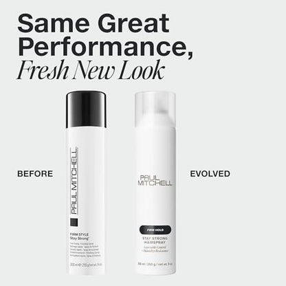 Paul Mitchell Stay Strong Hairspray - Layerable Control & Humidity Resistance for All Hair Types - 9 oz Avelisse