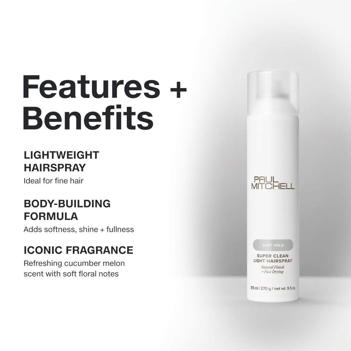 Paul Mitchell Super Clean Light Hairspray - Fast Drying, Soft Hold & Natural Finish for Fine Hair, 9.5 oz - görsel 5