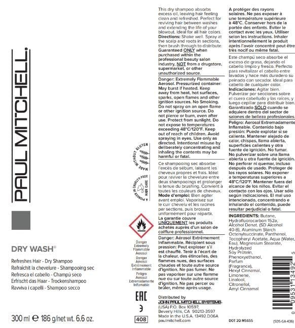 Paul Mitchell Dry Wash Dry Shampoo – Refreshes All Hair Types, 6.6 oz Avelisse