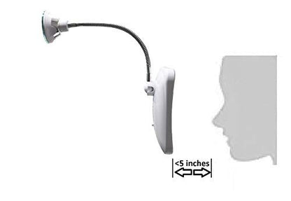 JiBen Square Flexible Gooseneck LED Lighted 10X Magnifying Makeup Mirror with Power Locking Suction Cup, Bright Diffused Light, 360 Degree Swivel, Portable Cordless Travel and Home Bathroom Vanity Mirror (White) Avelisse