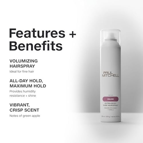 Paul Mitchell Extra-Body Firm Hairspray - Extreme Hold, Maximum Volume & Humidity Resistance for Fine Hair, 9.5 oz Avelisse