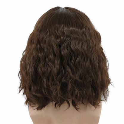 karlery Men's Fluffy Short Curly Brown Wig - Halloween Cosplay Wig for Costume Parties