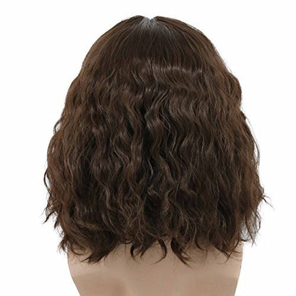 karlery Men's Fluffy Short Curly Brown Wig - Halloween Cosplay Wig for Costume Parties