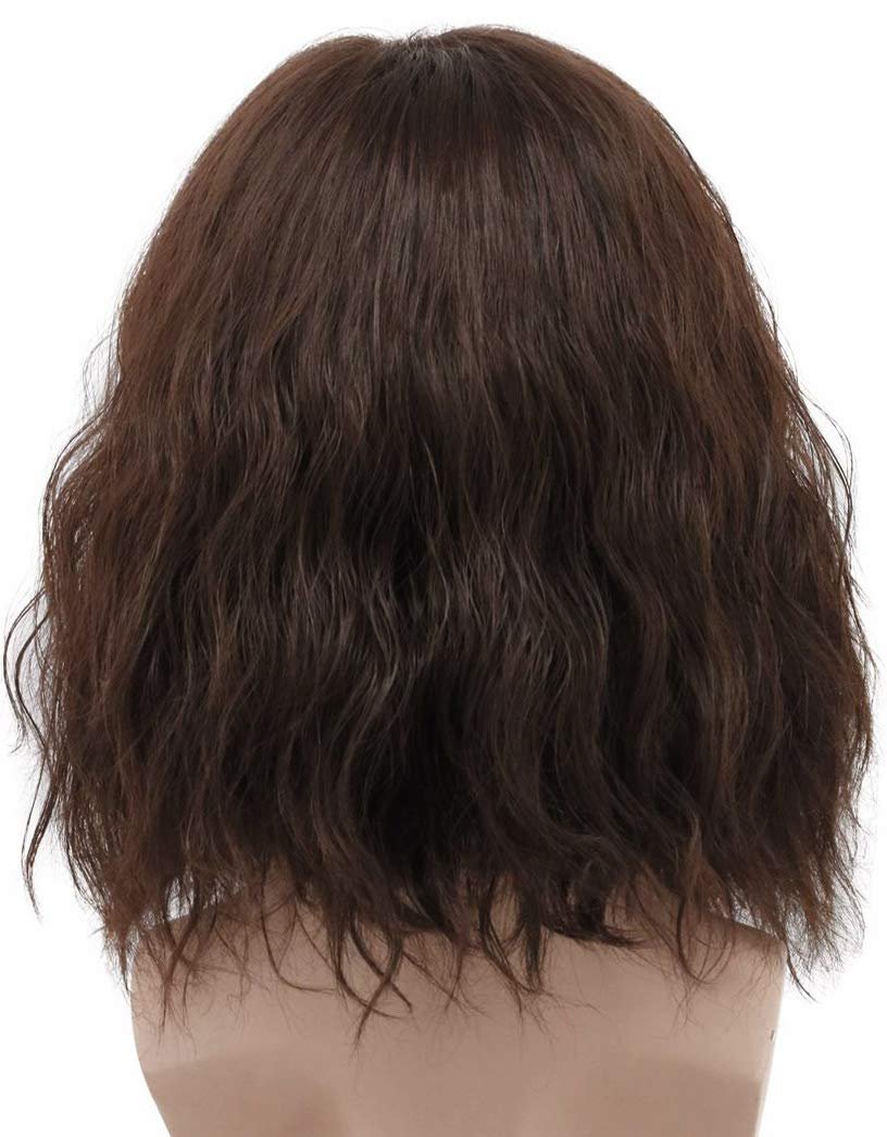 karlery Men Fluffy Short Curly Brown Wig - Realistic Synthetic Costume Wig for Cosplay & Halloween - görsel 7