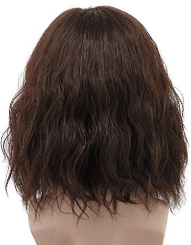 karlery Men Fluffy Short Curly Brown Wig - Realistic Synthetic Costume Wig for Cosplay & Halloween