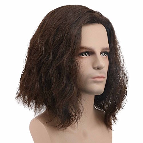 karlery Men Fluffy Short Curly Brown Wig - Realistic Synthetic Costume Wig for Cosplay & Halloween - görsel 6